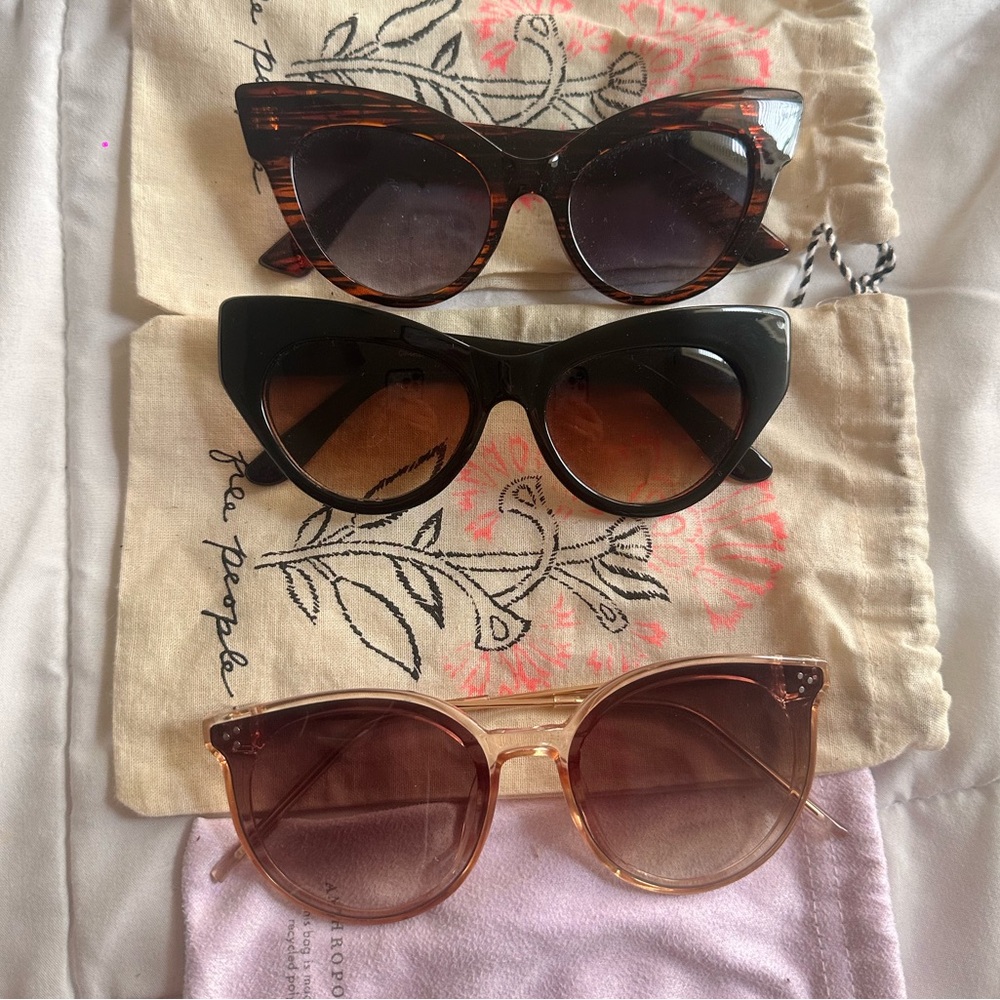 Free People & Anthropologie bubble of 3 sunglasses